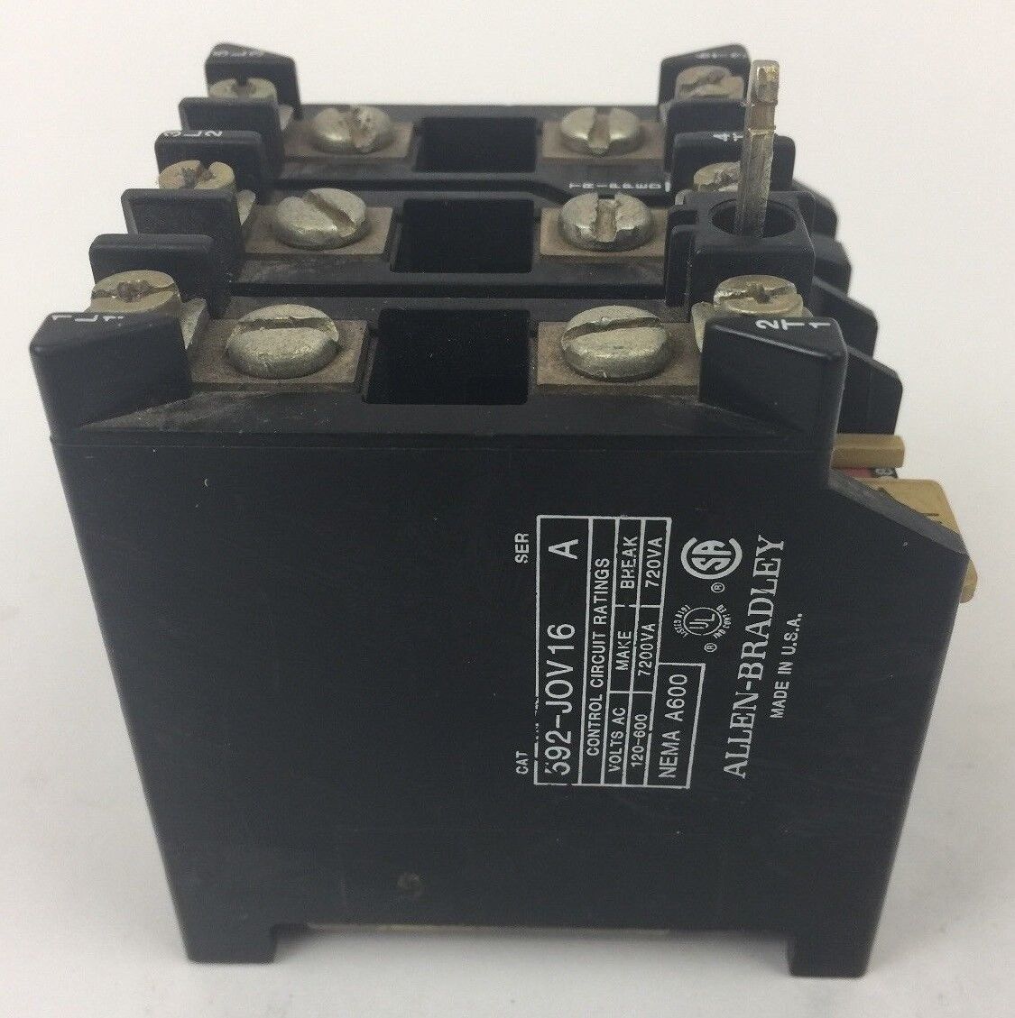 ALLEN BRADELY 592-JOV16 OVERLOAD RELAY SER A 120-600VAC NEMA A600