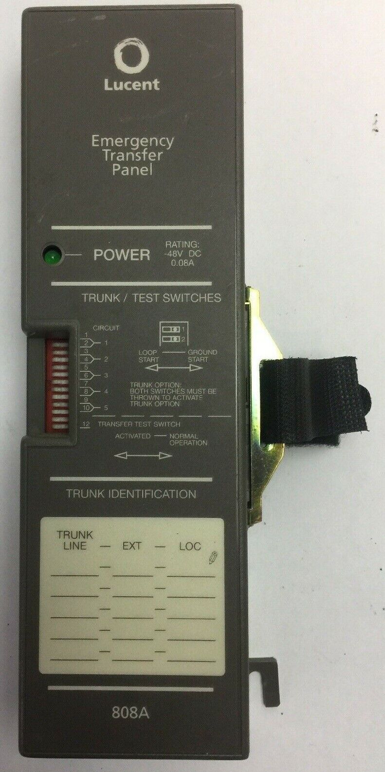 LUCENT 808A2 EMERGENCY TRANSFER PANEL -48VDC 0.08A