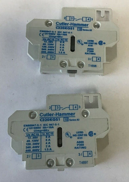 CUTLER HAMMER C320KGS1 AUXILIARY CONTACT SERIES A2 ****LOTOF2****