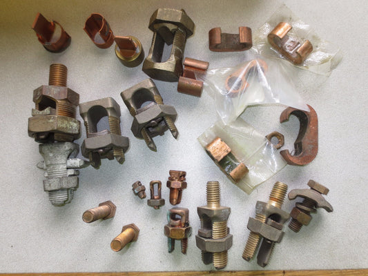 BURNDY, BLACKBURN, other SPLIT BOLT and BRONZE and COPPER CONNECTORS, HARDWARE