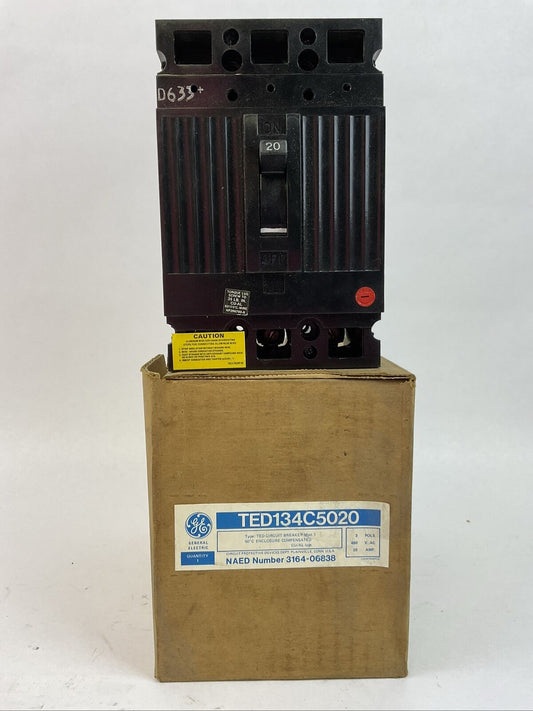GE TED134C5020 CIRCUIT BREAKER 480VAC 20AMP 3POLE