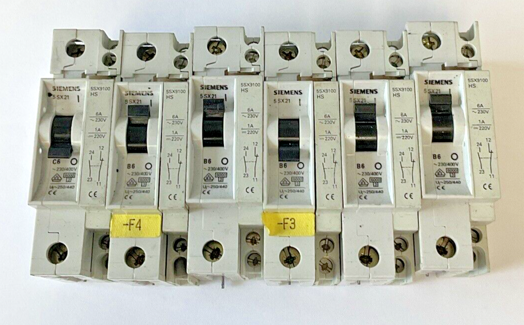 SIEMENS 5SX2 C6,B6 5SX9100 CIRCUIT BREAKER 230/400V****LOTOF6***