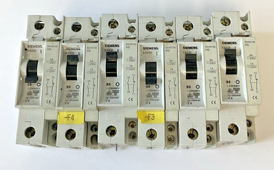 SIEMENS 5SX2 C6,B6 5SX9100 CIRCUIT BREAKER 230/400V****LOTOF6***