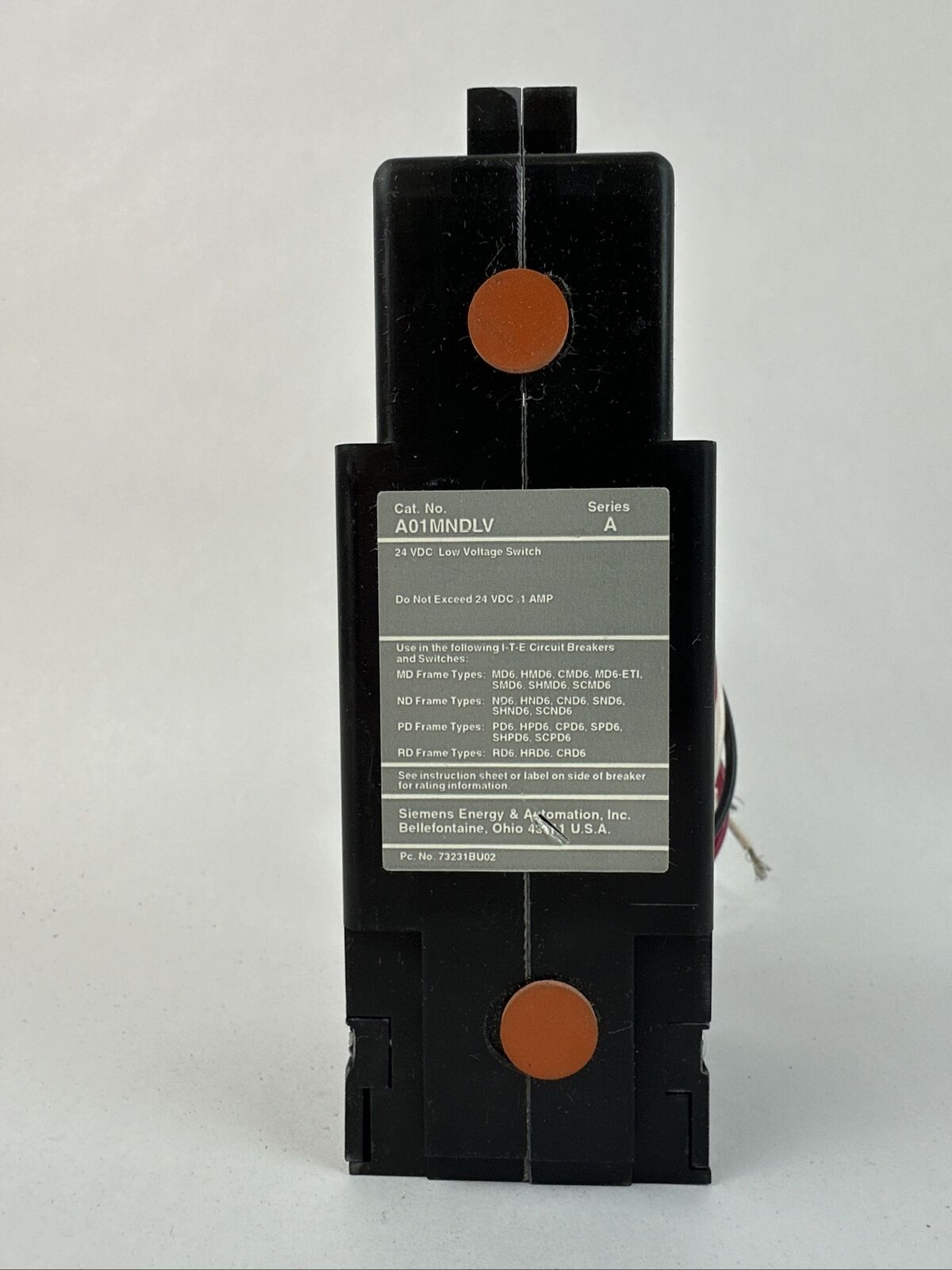 SIEMENS A01MNDLV SERIES A 24VDC LOW VOLTAGE SWITCH