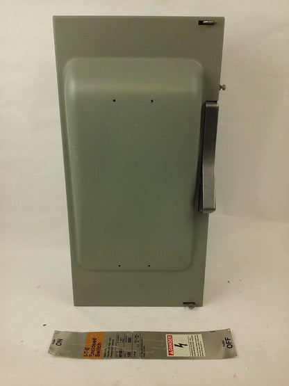 ITE SIEMENS NF353, TYPE 1, SAFETY SWITCH, 100A, 600V, 3PH, 60 MAX H.P., INDOOR