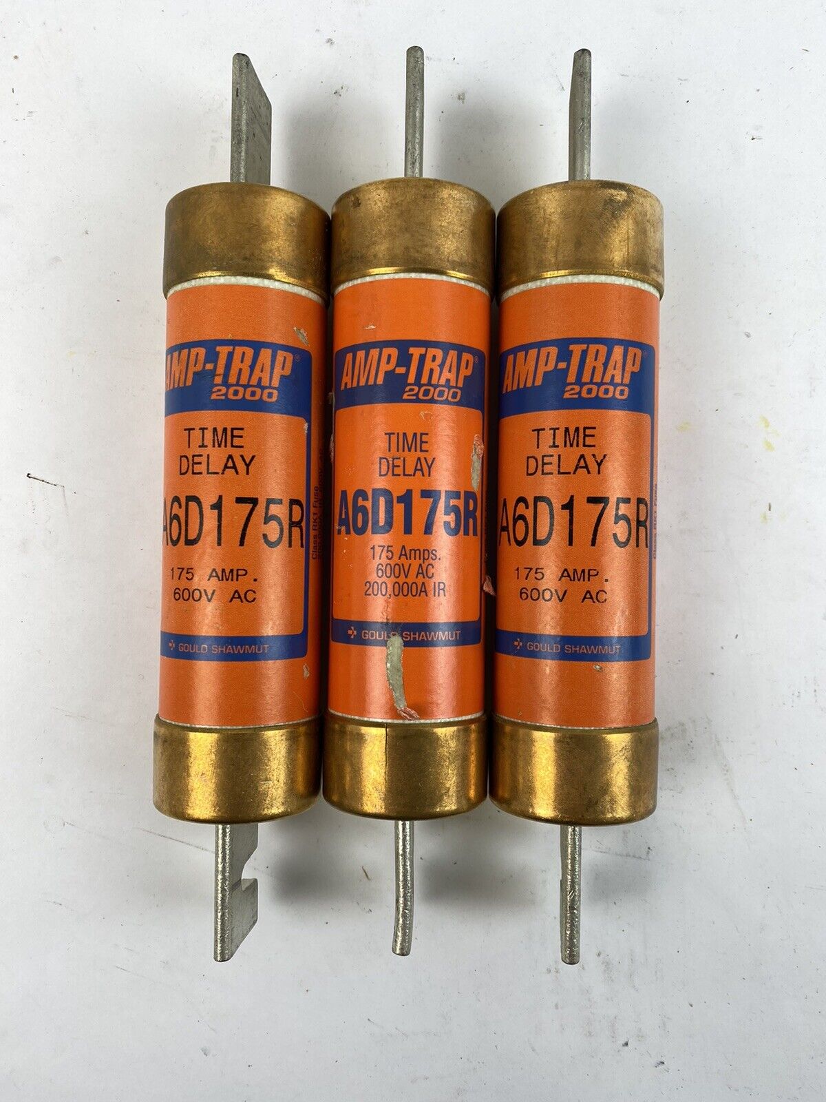 Gould Shawmut Amp-trap 2000 A6D175R 175A 600V Fuse "Lot of 3"