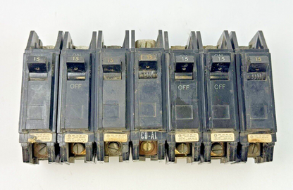 GE *LOT OF 7* - TQC1115 - CIRCUIT BREAKERS - 1 POLE/15A/240VAC/TYPE TQC