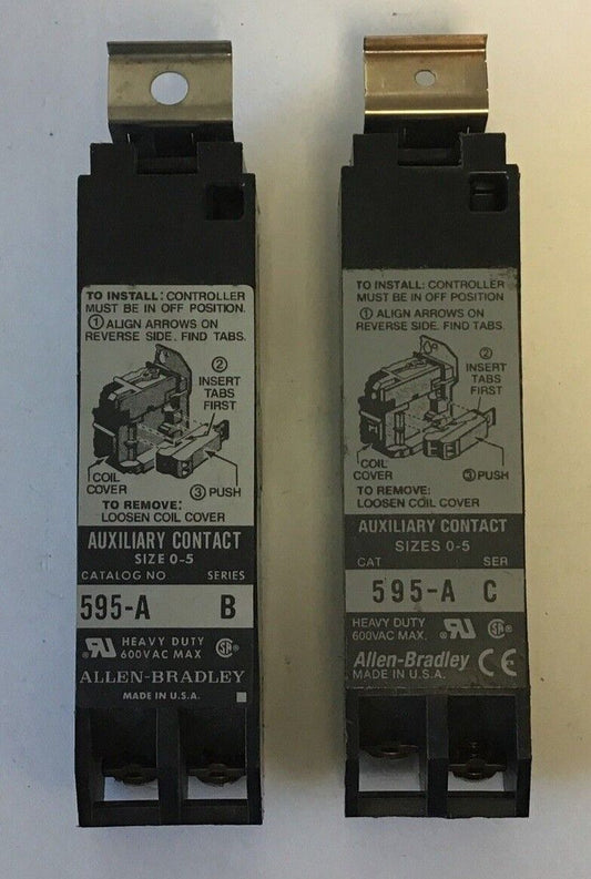 ALLEN BRADLEY 595-A SERIES C & 595-A SERIES B AUXILIARY CONTACT
