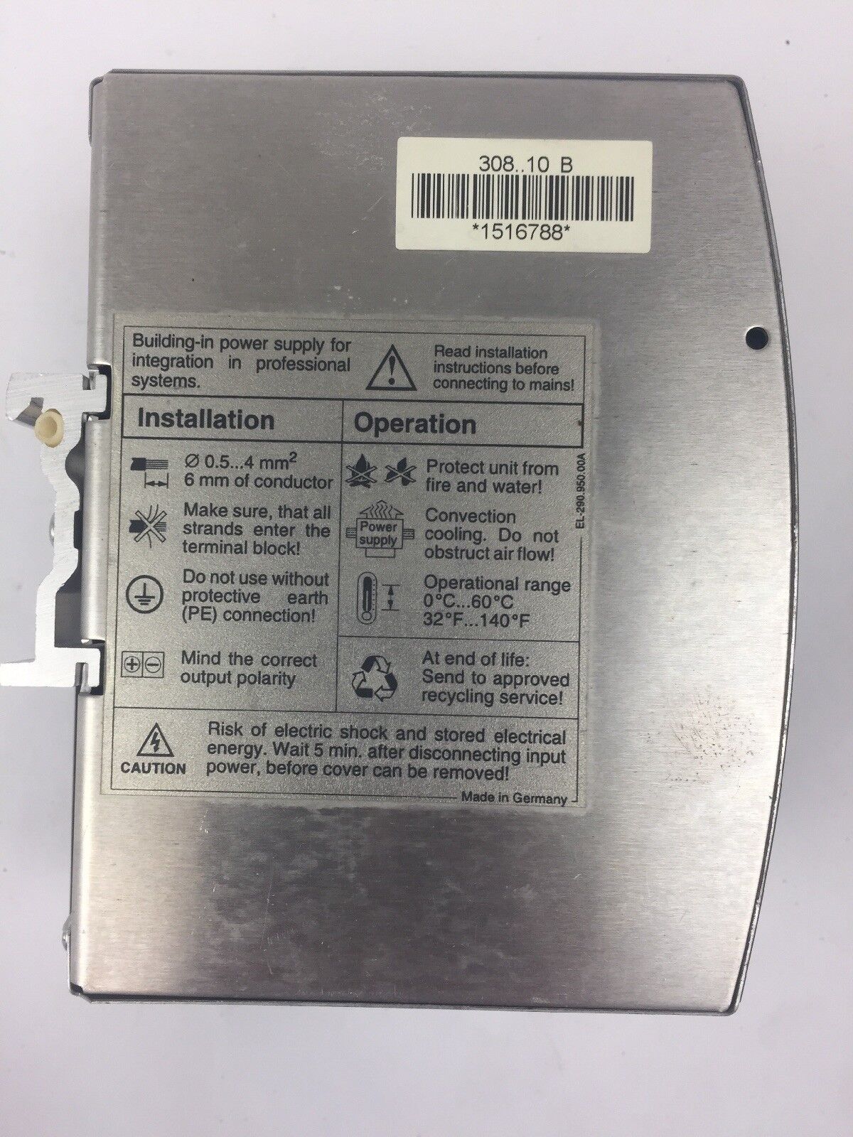 SOLA SDN 4-24-100 POWER SUPPLY 24VDC/4A 115/230VAC 2.0/1.1A 50-60HZ