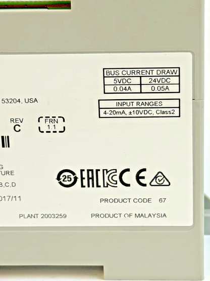 ALLEN-BRADLEY - 1762-IF4 SER. B REV. FRN. 1.1 - MICROLOGIX 4 CH ANALOG INPUT MOD