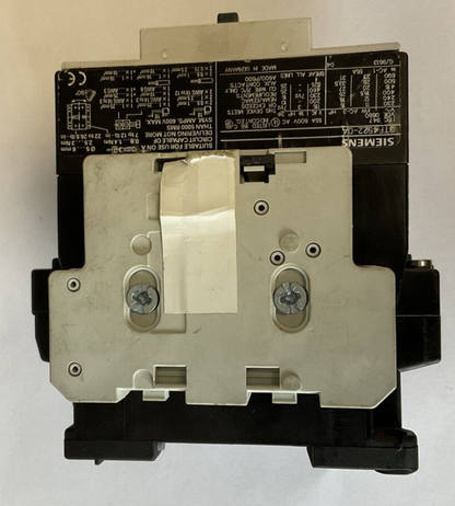 SIEMENS 3TF4522-0A CONTACTOR W/AUX 3TY7 561-1A/ 3TY7 561-1B 600V