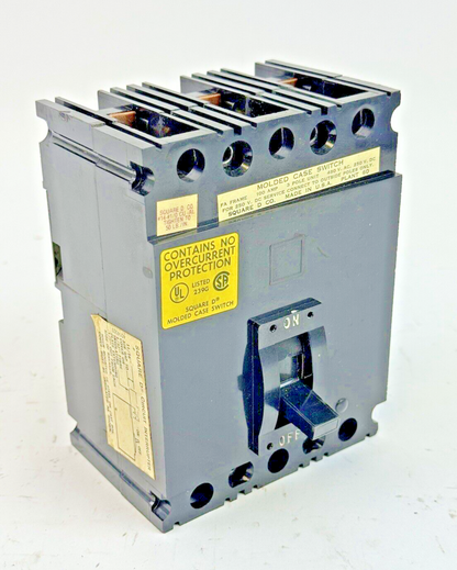SQUARE D - FAL34000 - MOLDED CASE SWITCH - 100 A, 3 POLE, 480 VAC