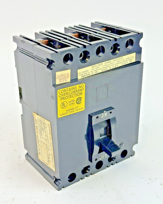 SQUARE D - FAL34000 - MOLDED CASE SWITCH - 100 A, 3 POLE, 480 VAC