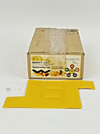 MIGHTY LINE TAPE - YELLOW T - BOX of 96 T'S - INDUSTRIAL TAPE - 6"X6"X2"
