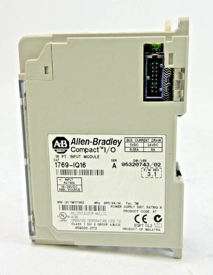 ALLEN-BRADLEY - 1769-IQ16 SER. A F/W REV. 3.1 DIR-VER 95320743/02 - SLC 500 OUT