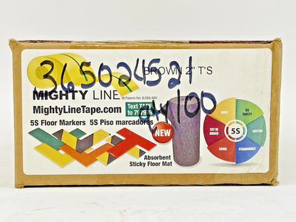 MIGHTY LINE TAPE - BROWN T - BOX of 100 T'S - INDUSTRIAL TAPE - 6"X6"X2"