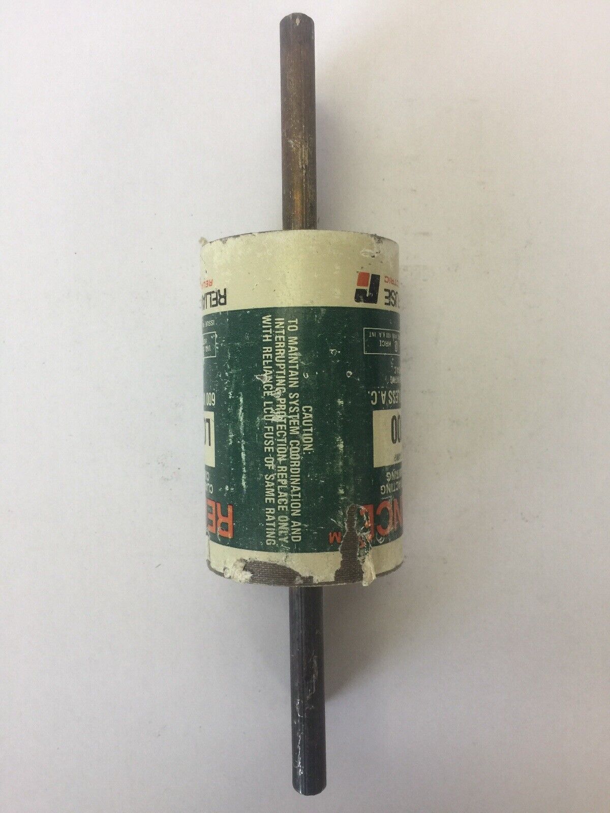 RELIANCE LCU 800 CLASS L FAST ACTING CURRENT LIMITING FUSE 800 AMPS 600 VAC