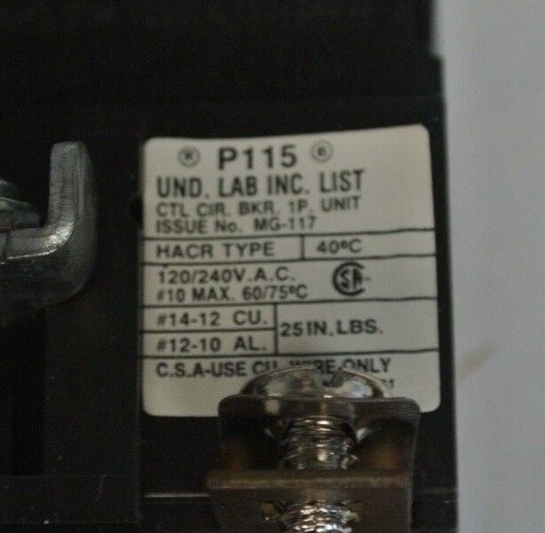 SIEMENS I.T.E P115 CIRCUIT BREAKER 120/240V, 15A NEW SURPLUS