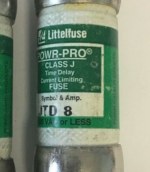 LITTLEFUSE JTD 8 POWR-PLAY CLASS J TIME DELAY 600VAC ***LOTOF8***