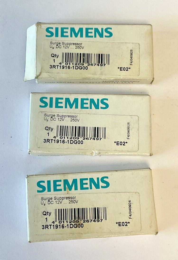 SIEMENS 3RT1916-1DG00 SURGE SUPPRESSOR 250V 12VDC****LOTOF3****
