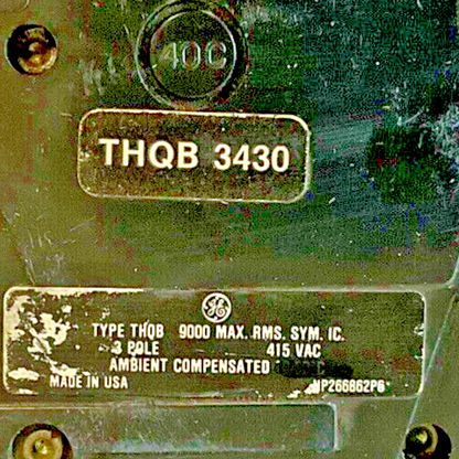 GE THQB 3430 CIRCUIT BREAKER 415VAC 3POLE 30A