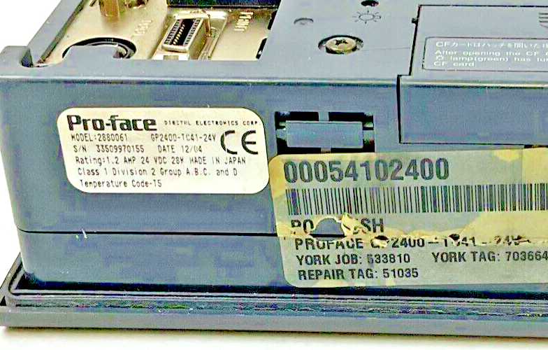 PROFACE GP2400-TC41-24V OPERATOR SCREEN/PANEL 2880061 24VDC1.2A 28W