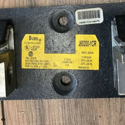 BUSS J60200-1CR FUSE HOLDER 600V-200A ***LOTOF3***