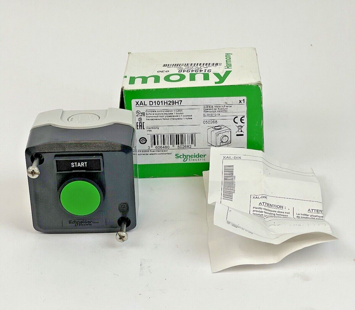 SCHNEIDER ELECTRIC  - XAL D101H29H7 - HARMONY - PUSHBUTTON SWITCH - XAL-D/K