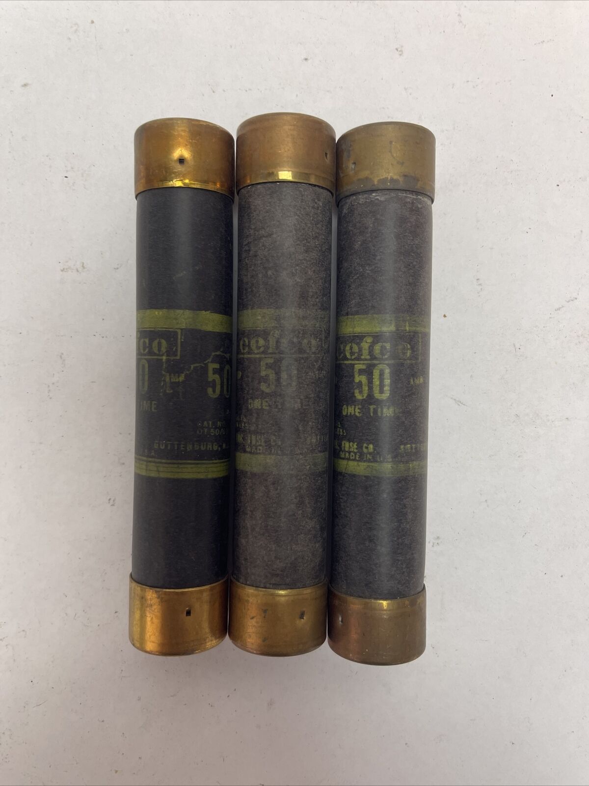 CEFCO OT50/600 ONE TIME FUSE 600V 50AMP (LOT OF 3)