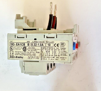 ALLEN BRADLEY 193-EA1CB OVERLOAD RELAY SER.B 0.32-1.0A