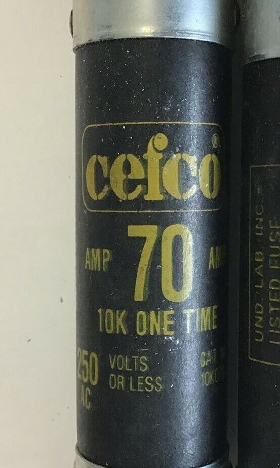 CEFCO 10KOTN70 ONE TIME FUSE 250V 70AMP ****LOTOF5****