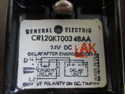 GENERAL ELECTRIC CR120KT00348AA RELAY / TIME DELAY UNIT 24VDC 0.3 - 15 SECONDS