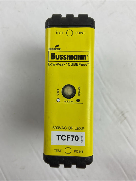 BUSSMANN LCF70 LOW-PEAK CURRENT LIMITING CUBE FUSE 70AMP 600VAC 300VDC