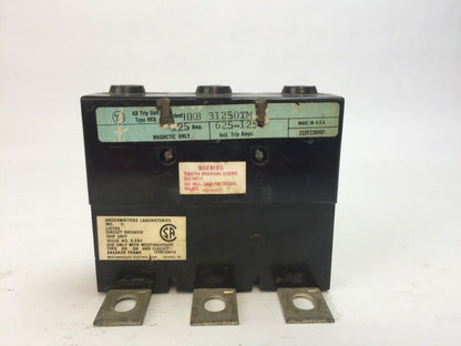 WESTINGHOUSE HKB31250TM TRIP UNIT 125AMP 3POLE INST TRIP 625-1250A