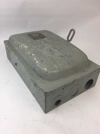 SQUARE D D-96354 FUSIBLE DISCONNECT SWITCH 200 AMP 240 VAC 3PH