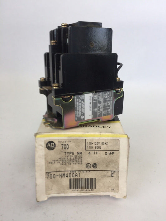 ALLEN BRADLEY 700-NM400A1 SER E AC RELAY 95AB86 COIL 120V 60HZ 110V 50HZ