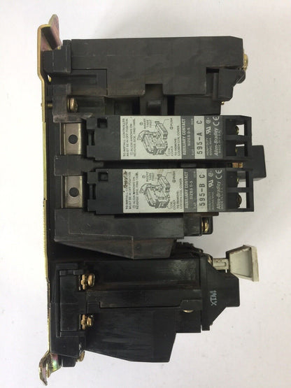 ALLEN BRADLEY 509-B0D SIZE 1 STARTER 600VAC 27AMP 10HP W34 HEATERS 120V COIL