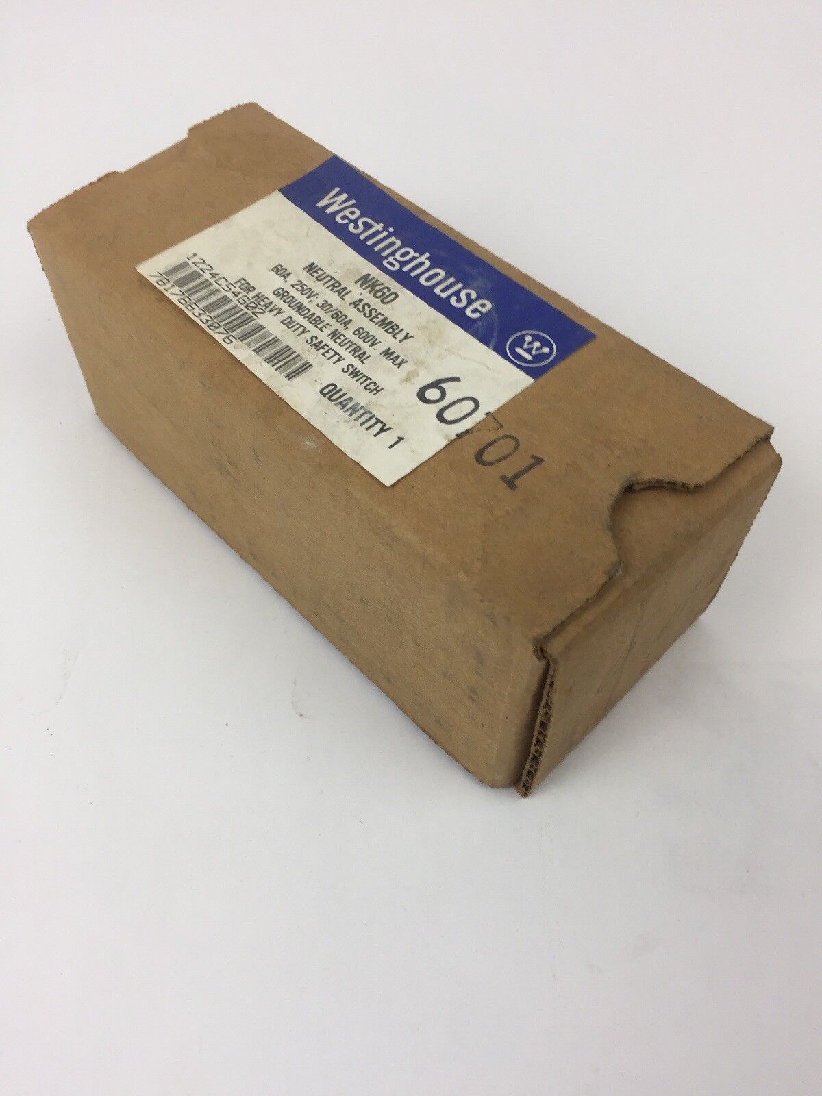 WESTINGHOUSE NK60 NEUTRAL ASSEMBLY 60A 250V; 30/60A 600V MAX GROUNDABLE NEUTRAL