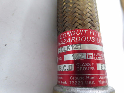 CROUSE-HINDS ECLK121 / ECGJH121 21" BRASS FLEX COUPLING DUST IGNITION-PROOF NEW