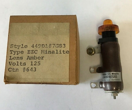 WESTINGHOUSE 449D187G83 TYPE EZC MINALITE 125V AMBER LENS