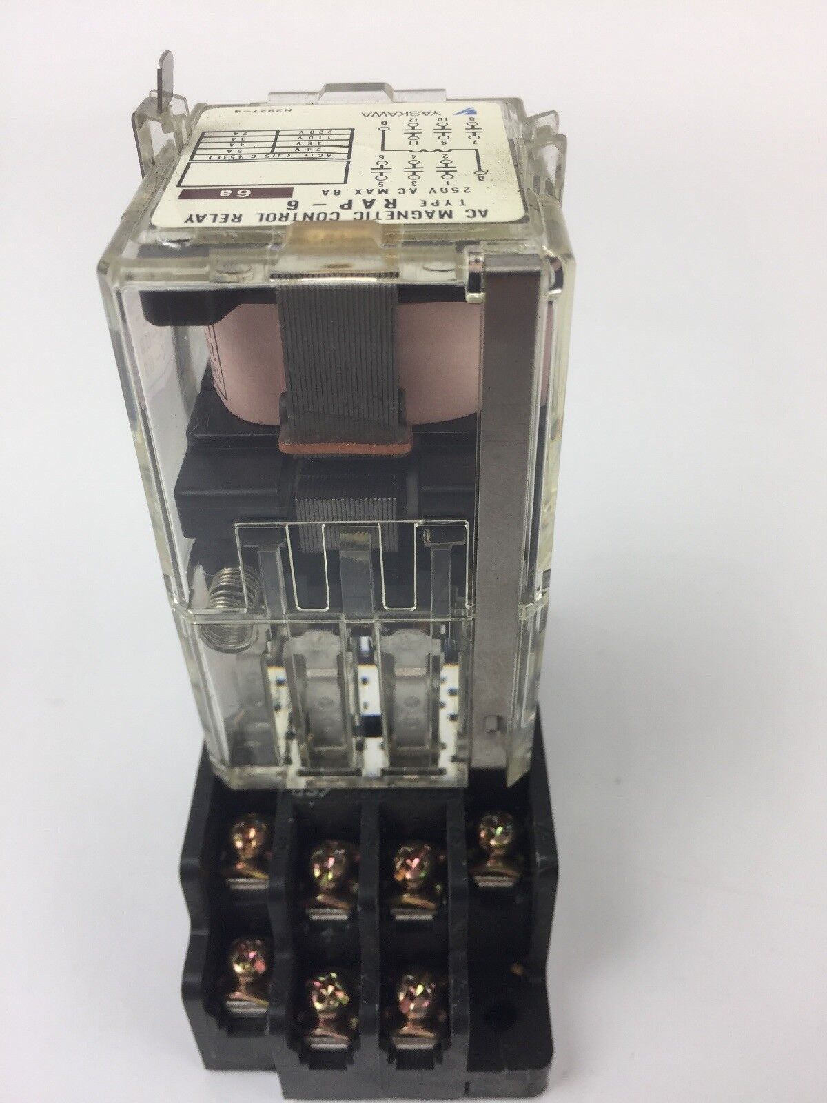 YASKAWA RAP-6 6A RELAY 250 VAC MAX .8A WITH YASKAWA TPA-F14B RELAY SOCKET