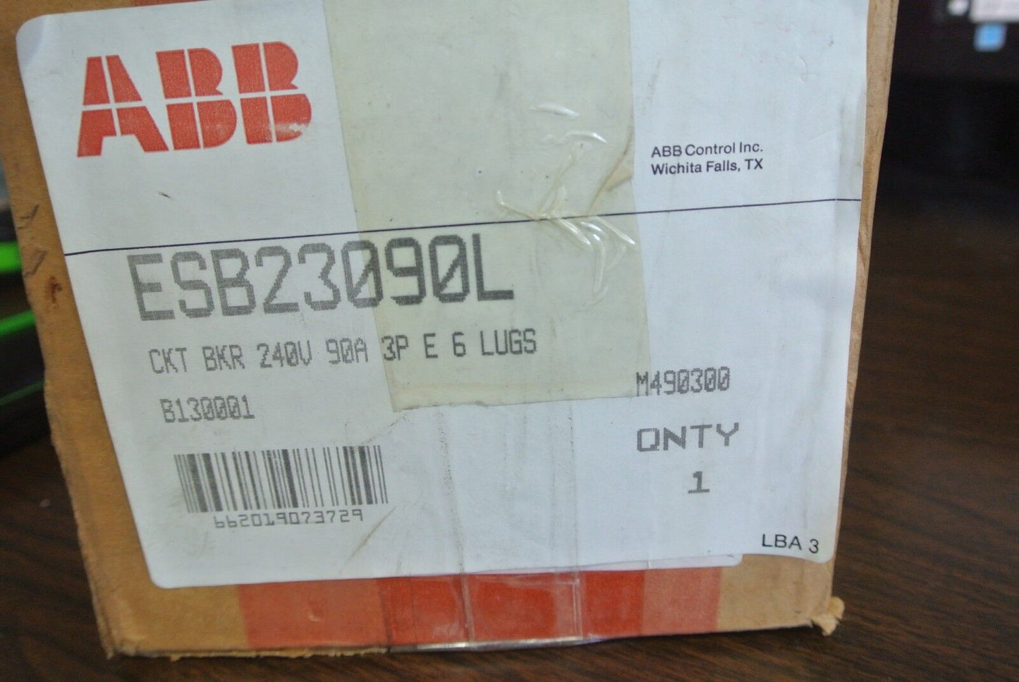 ABB ESB23090L CIRCUIT BREAKER 240V, 90A, 3-POLE - NEW SURPLUS