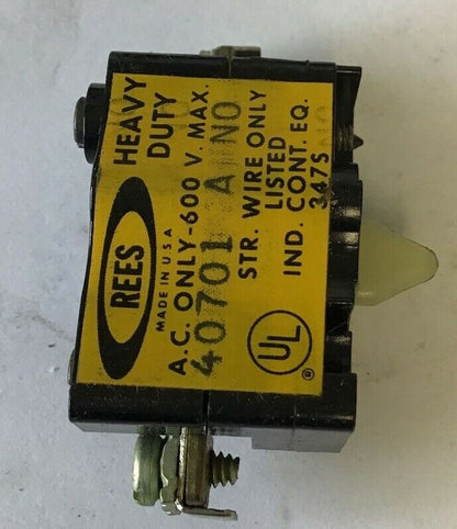 REES 40701 A NO AUXILIARY CONTACT 600VAC ***LOTOF4***