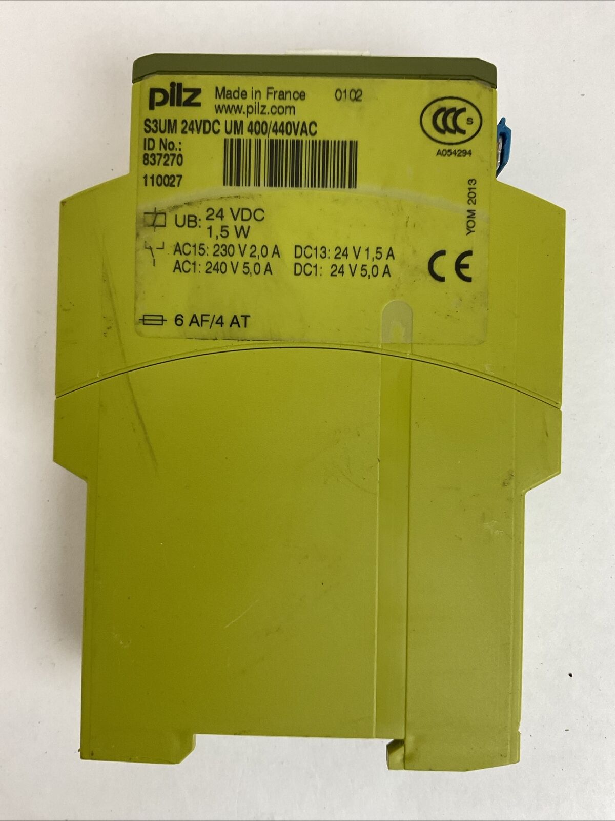 PILZ S3UM 24VDC UM 400/440VAC SAFETY RELAY