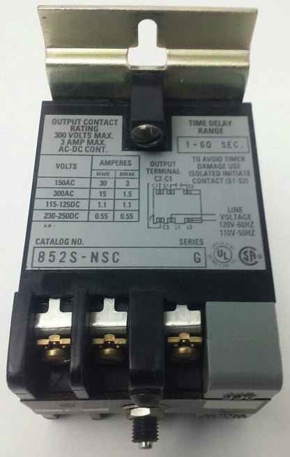 ALLEN BRADLEY 852S-NSC SER.G SOLID STATE TIMER, 01-60 SECONDS TIME DELAY RANGE