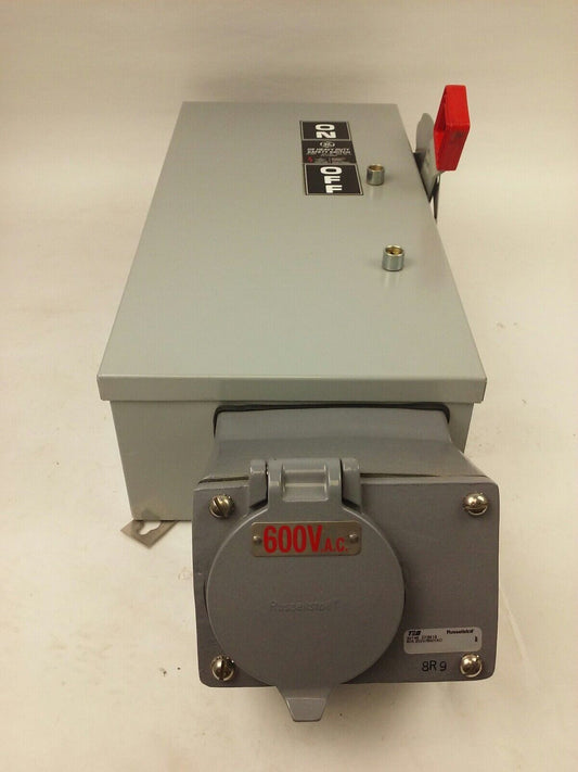GE TH3362JRS, SAFETY SWITCH, MOD.10, 60A, 600VAC/250VDC, D16419  INTERLOCK RECEP