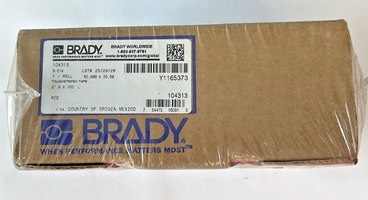 BRADY 104313 TOUGHSTRIP TAPE RED 2"X100'