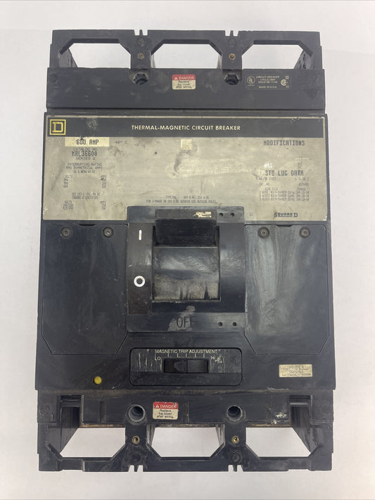 SQUARE D MAL36600 THERMAL MAGNETIC CIRCUIT BREAKER 600AMP 600VAC 250VDC 3P SER 2