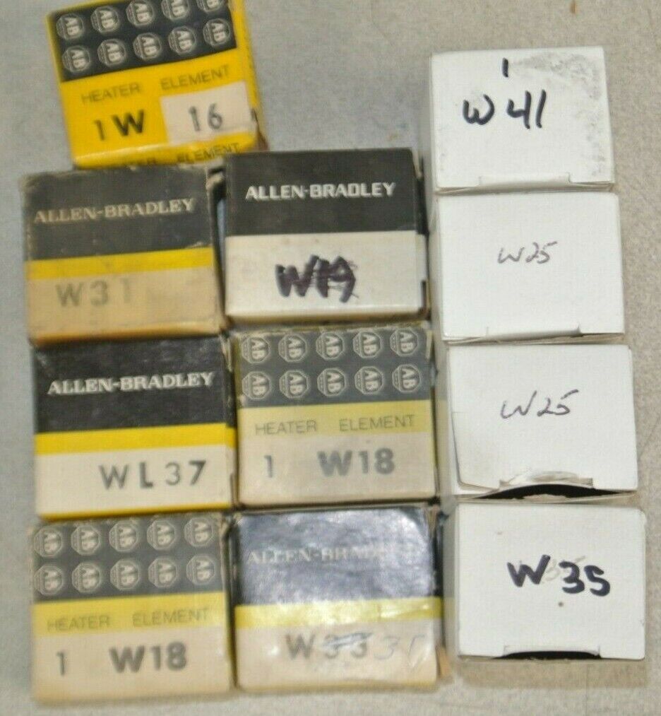 LOT of 11 / ALLEN-BRADLEY W-SERIES THERMAL OVERLOAD HEATER ELEMENTS / LIST BELOW