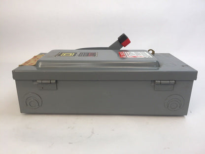 SQUARE D H321 FUSIBLE SAFETY SWITCH SER E2 30A 240VAC 7.5HP 3PH TYPE 1 ENCLOSURE